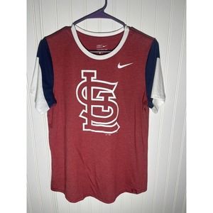 Nike Shirt Women’s Large Red With White/Blue Short Sleeve St. Louis Cardinals